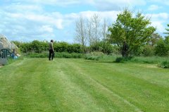 Mowed Grass & Polytunnel